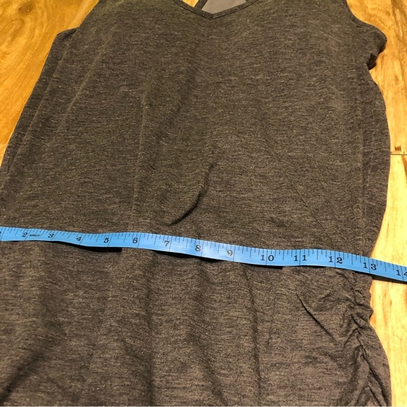 ATHLETA Womens Medium Heathered Grey Sleeveless Ruched Side Dress Built-in Bra - Picture 9 of 10